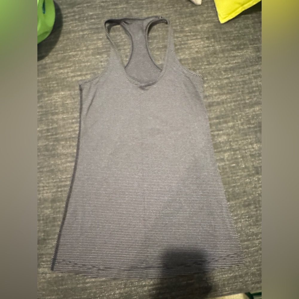 lululemon athletica Ribbed Racerback Tank - gray and black striped